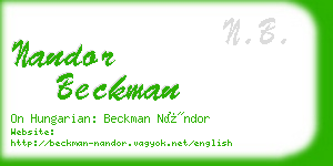 nandor beckman business card